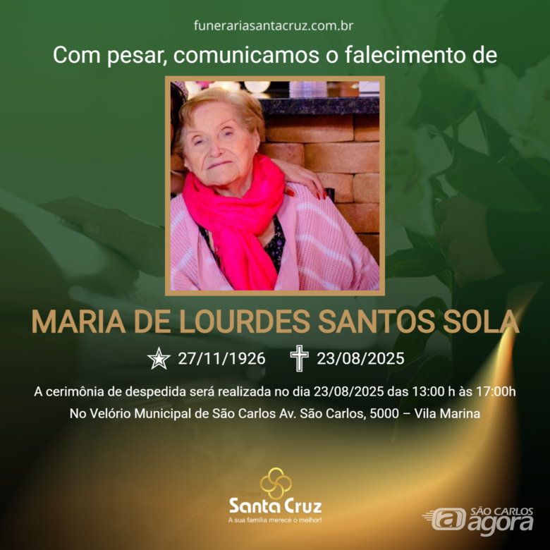 Grupo Santa Cruz informa nota de falecimento - 