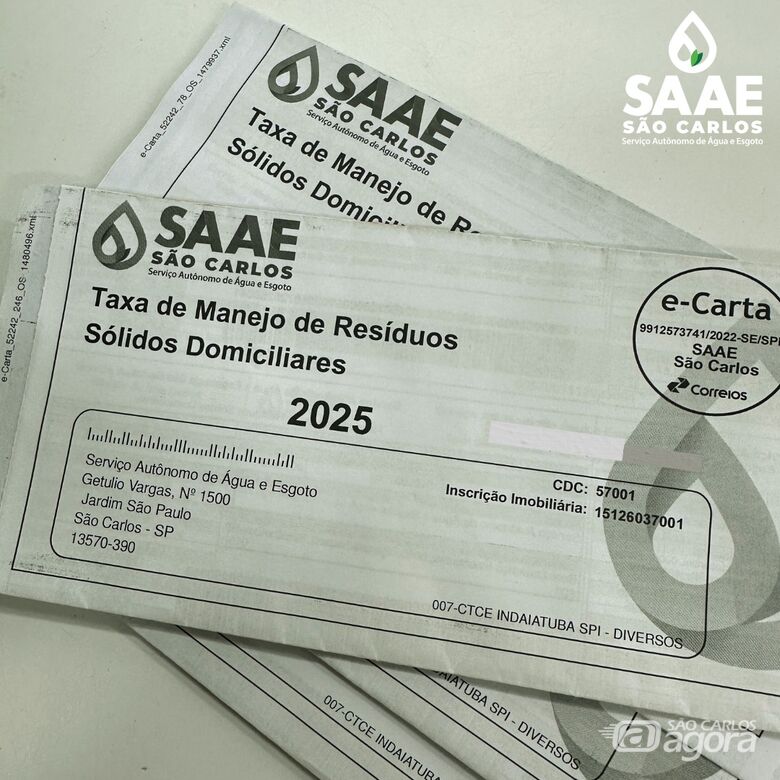 Correios iniciam entrega do 2º lote da Taxa do Lixo em São Carlos -