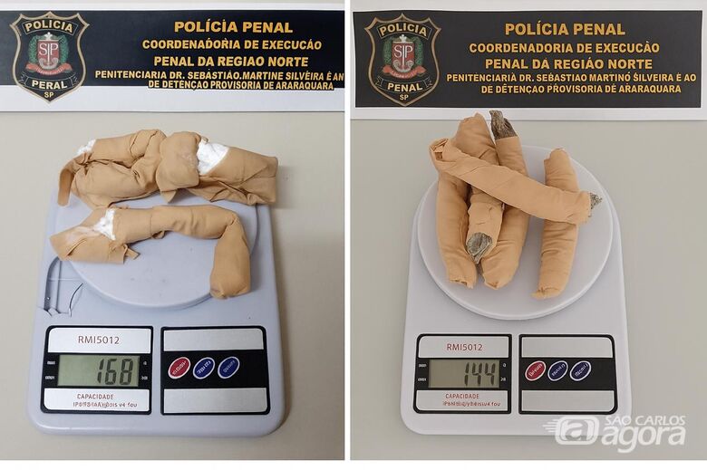 Duas mulheres são presas após tentar entregar "jumbo" com drogas em Penitenciária da região - Crédito: Foto: Divulgação/SAP