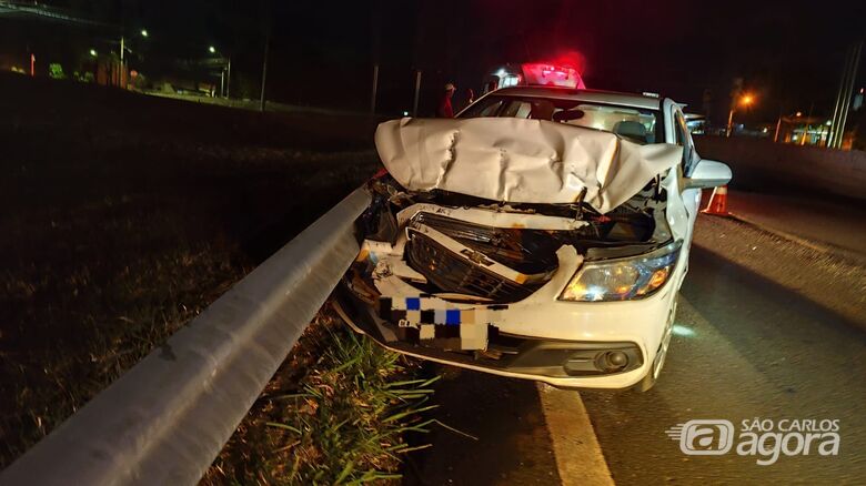 Colisão traseira é registrada na Rodovia Washington Luís em São Carlos - Crédito: Maycon Maximino 
