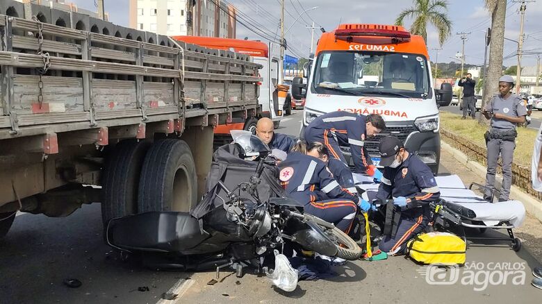 Motociclista sofre grave acidente na Getúlio Vargas - Crédito: Maycon Maximino