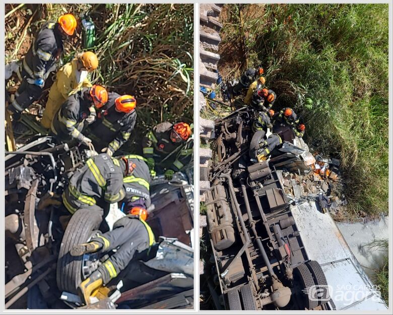 Acidente grave em estrada entre Ribeirão Bonito e Trabiju mobiliza equipes de resgate - Crédito: Divulgação 