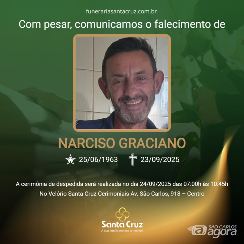 Grupo Santa Cruz informa nota de falecimento e convite de missa - 