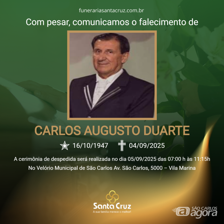 Grupo Santa Cruz informa notas de falecimento -