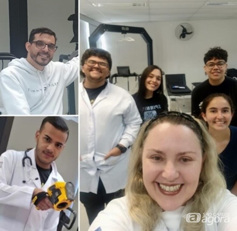 Profa. Dra. Fernanda Rossi Paolillo, da UEMG, com seus alunos de Iniciação Científica e mestrado, compõe uma equipe multidisciplinar. - Crédito: divulgação