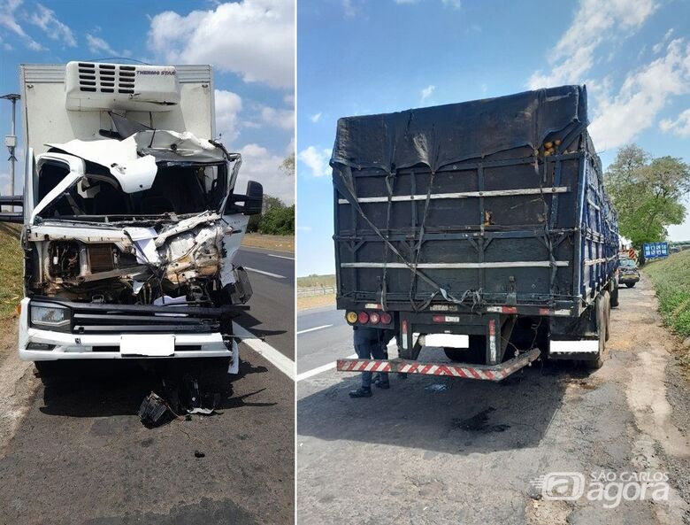 Colisão entre caminhões deixa uma pessoa gravemente ferida na Washington Luís - Crédito: CCI Artesp