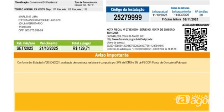 Clientes da CPFL Paulista terão conta de energia em novo modelo a partir de 1º de outubro -