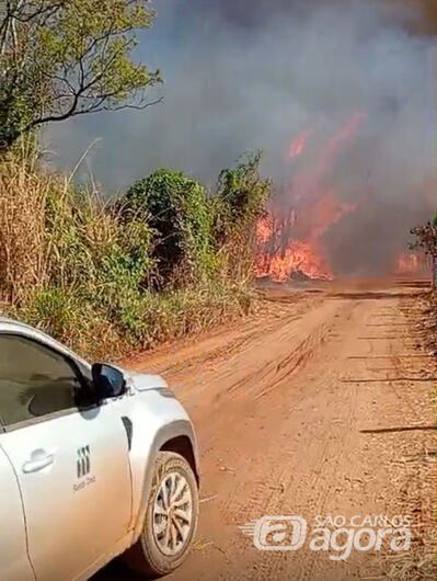 Incêndio de grandes proporções atinge área próxima da Latam, na SP-318 -
