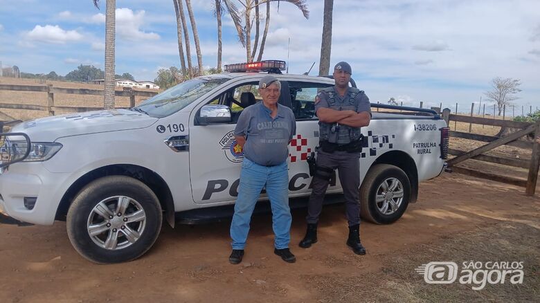 PM reforça patrulhamento na zona rural de São Carlos e encontra veterano da corporação - Crédito: Maycon Maximino