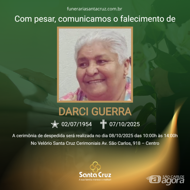 Grupo Santa Cruz informa notas de falecimento e convite de missa - 