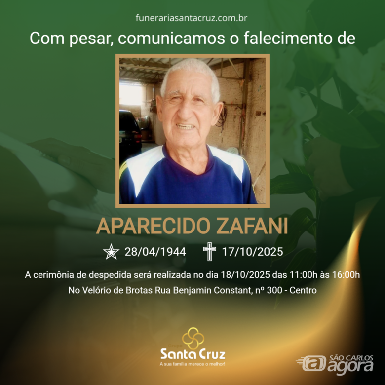 Grupo Santa Cruz informa notas de falecimento -