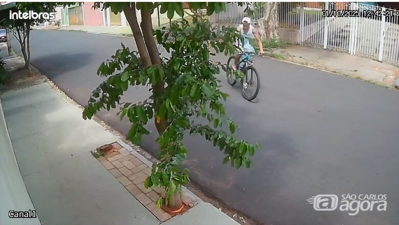 Furto de bicicleta é flagrado por câmera de segurança no Jardim São Carlos - 