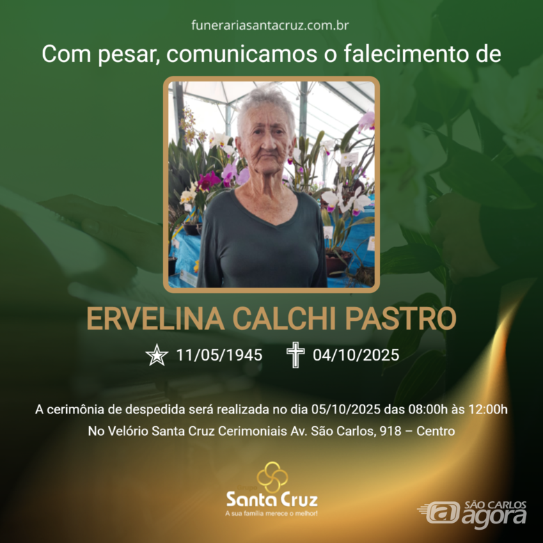 Grupo Santa Cruz informa nota de falecimento e convite de missa -