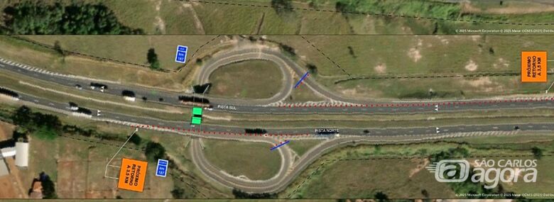 Retorno da SP 310 é fechado para obras -