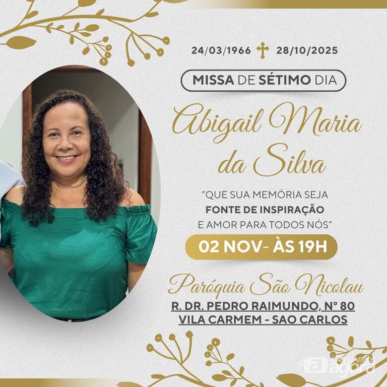 Missa de 7&ordm; dia de Abigail Maria da Silva - 