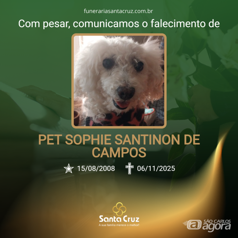 Homenagem do Grupo Santa Cruz à pet Sophie Santinon de Campos -