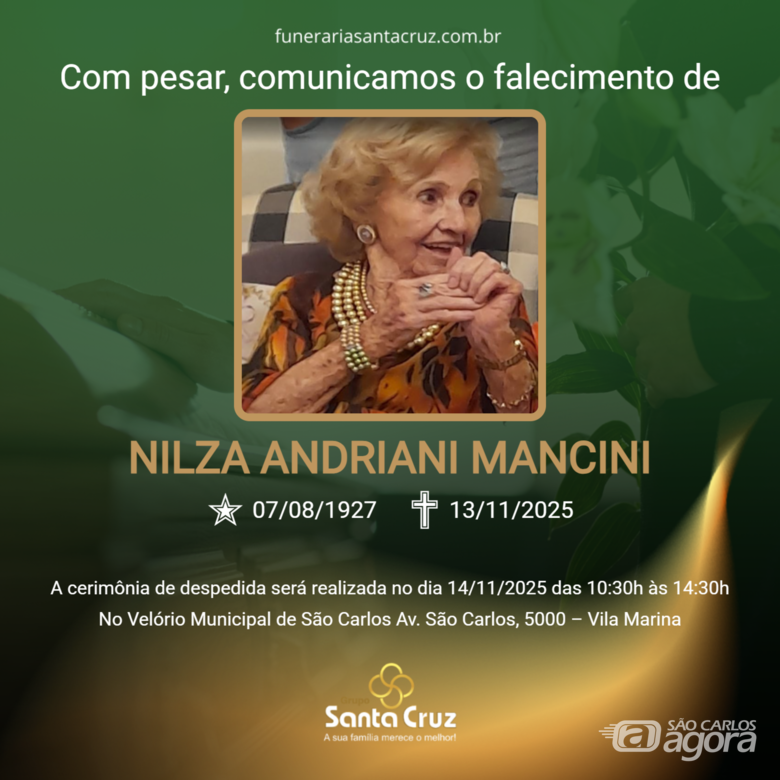 Grupo Santa Cruz informa nota de falecimento e convite de missa - 