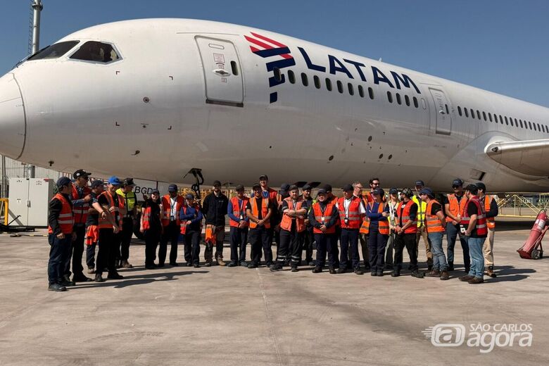 LATAM conclui em São Carlos primeira "modernização" do Boeing 787 na América Latina - Crédito: divulgação