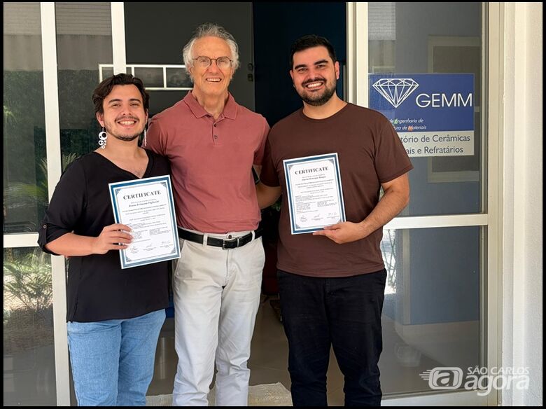 Bruno Reitmann, Victor Carlos Pandolfelli e Otávio Borges - Crédito: GEMM/UFSCar