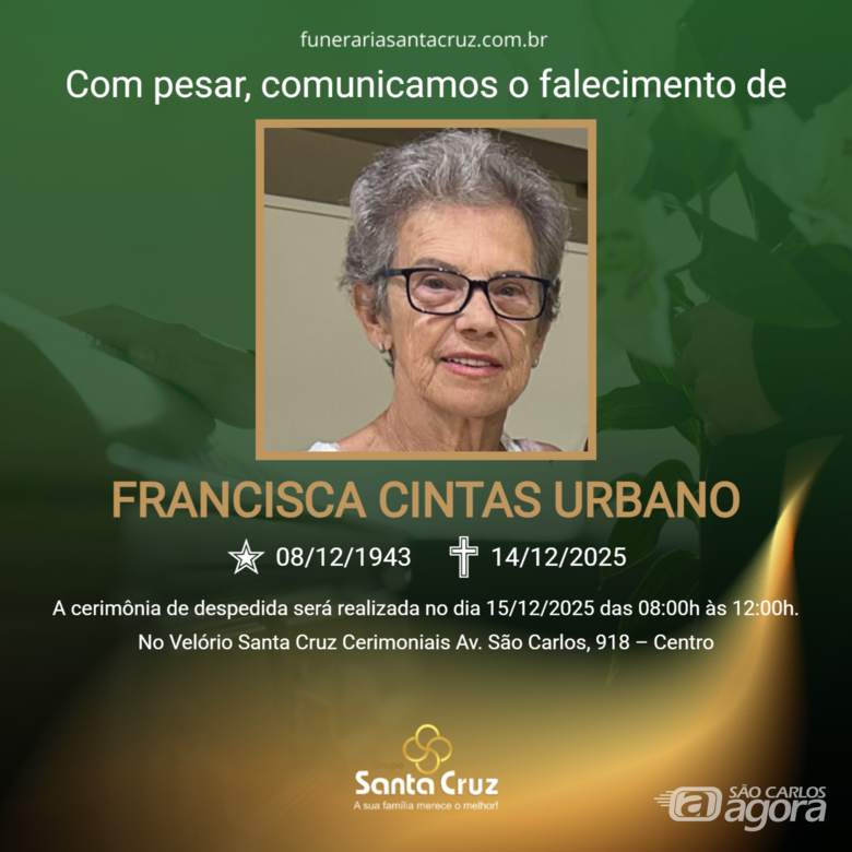 Grupo Santa Cruz informa notas de falecimento -