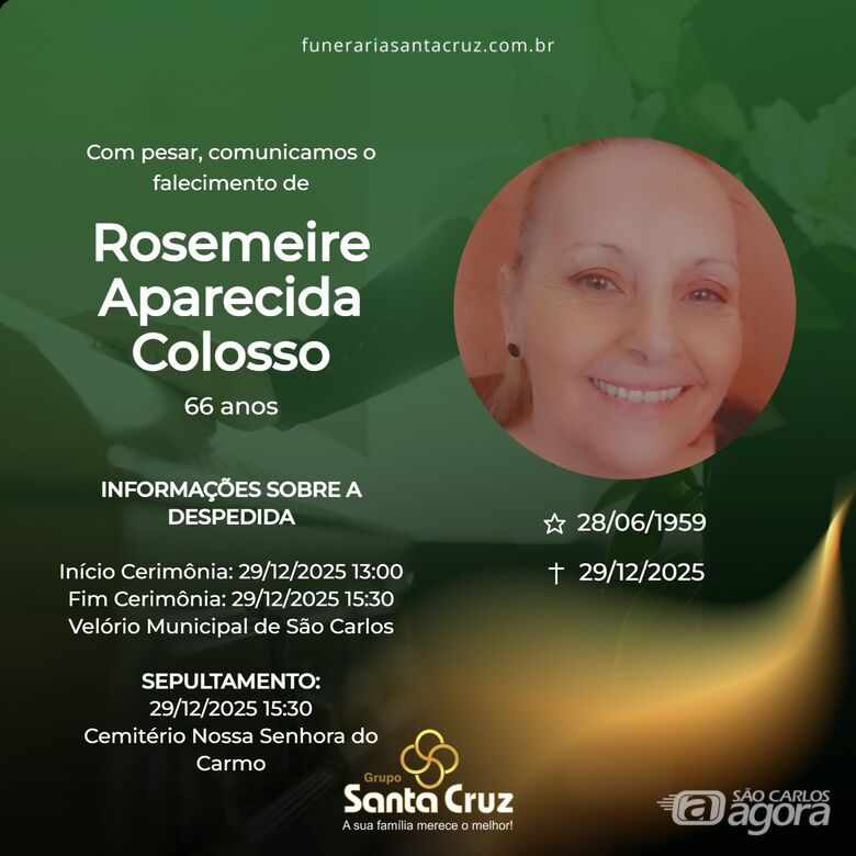 Grupo Santa Cruz informa notas de falecimento - 