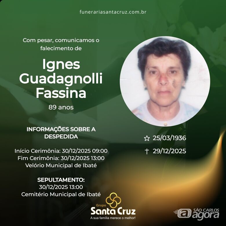 Grupo Santa Cruz informa notas de falecimento - 