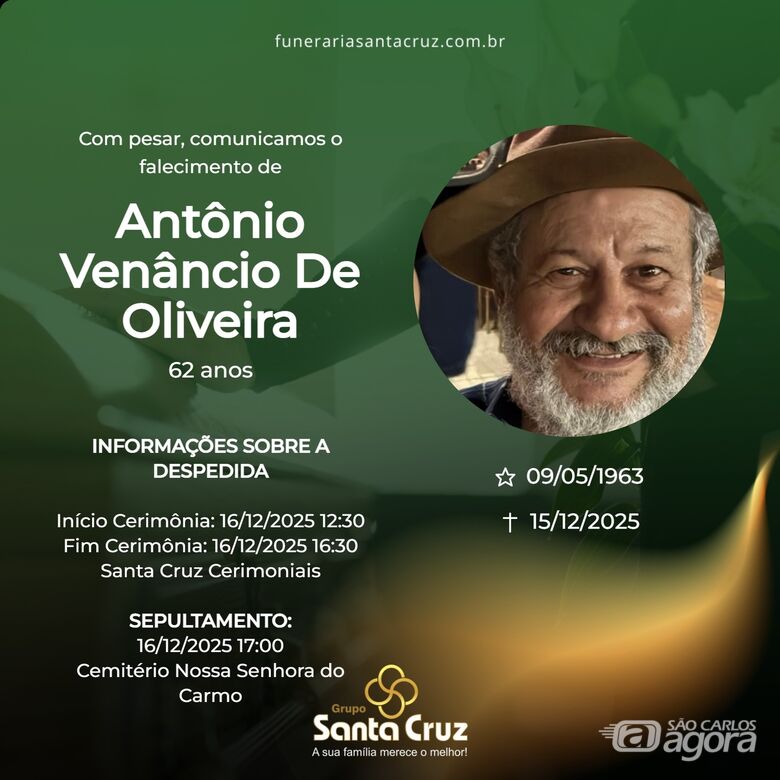 Grupo Santa Cruz informa notas de falecimento -