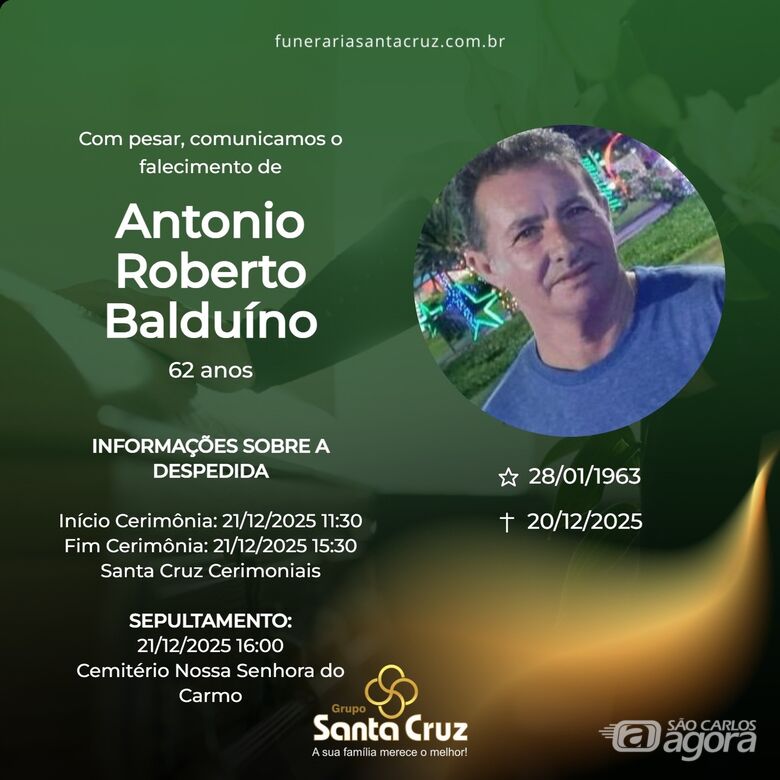 Grupo Santa Cruz informa notas de falecimento e convite de missa - 