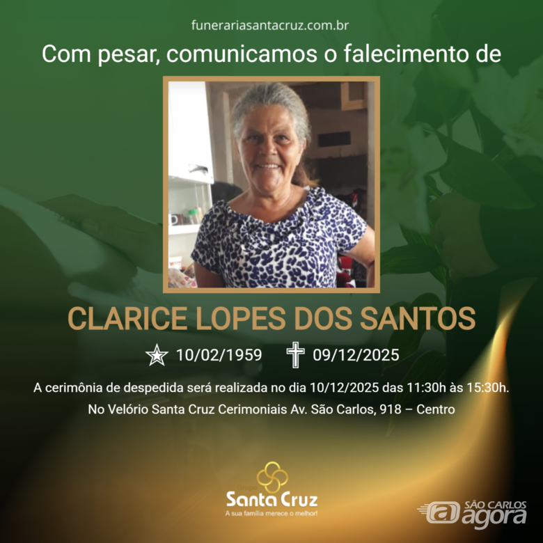 Grupo Santa Cruz informa nota de falecimento -