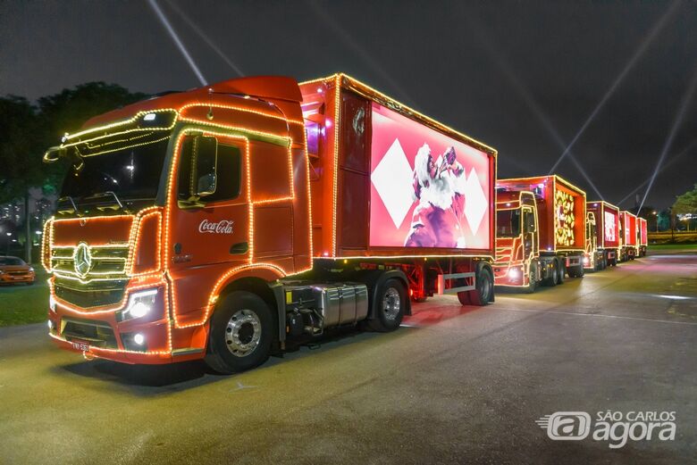 Caravana de Natal da Coca-Cola volta a São Carlos nesta segunda com trajeto fiscalizado pela Prefeitura -