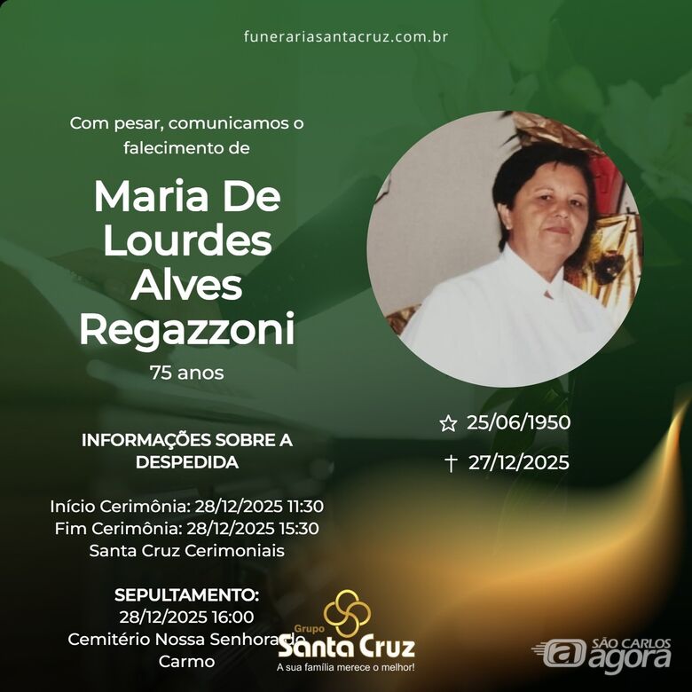 Grupo Santa Cruz informa nota de falecimento e convite de missa - 