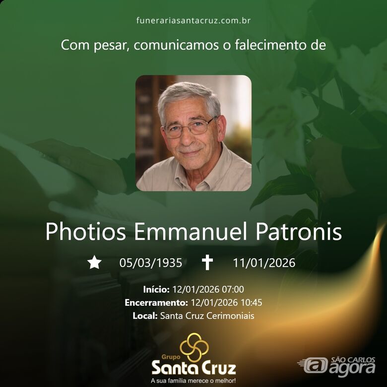 Grupo Santa Cruz informa nota de falecimento  - 