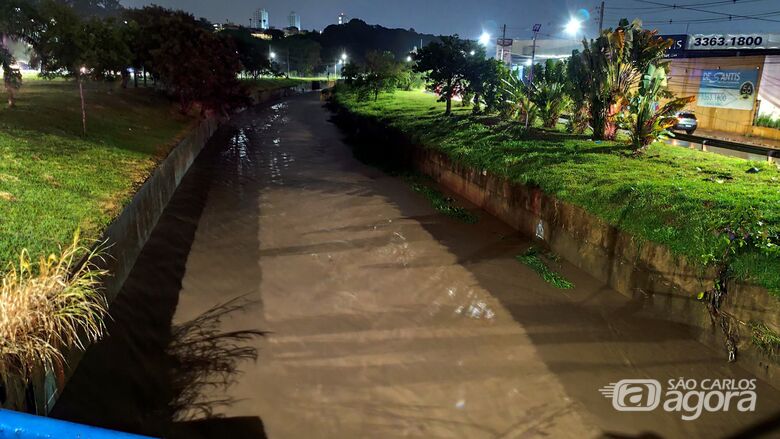 Bueiros entupidos causam alagamento na rotatória do Cristo, mas córregos não transbordam  - Crédito: SCA