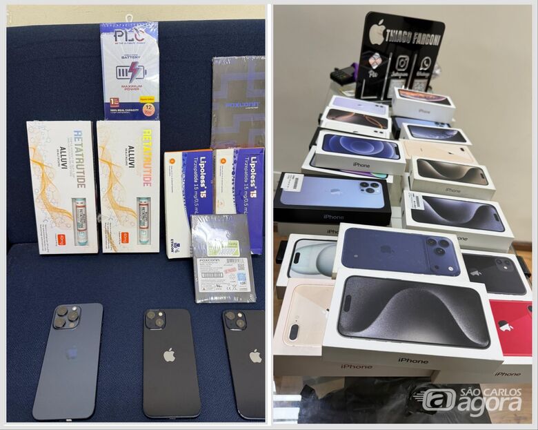 Celulares apreendidos  - Crédito: Divulgação PF