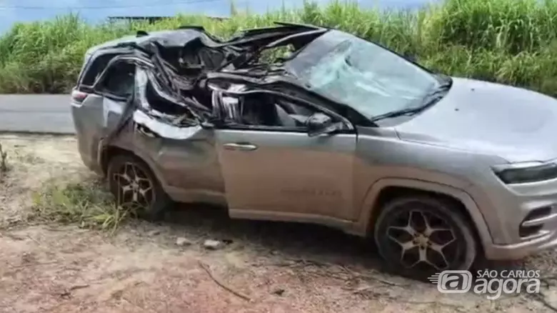 Veículo envolvido no acidente  - Crédito: reprodução EPTV
