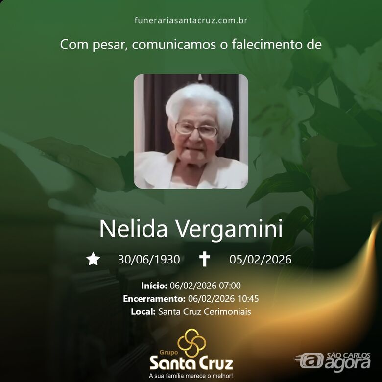 Grupo Santa Cruz informa nota de falecimento e convite de missa - 