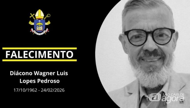 O diácono Wagner Luis Lopes Pedroso: ele estava internado em São Paulo e faleceu após complicações de uma cirurgia cardíaca - Crédito: Divulgação/Diocese de São Carlos