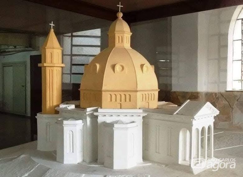 A maquete da Catedral de São Carlos do Borromeu: obra arquitetônica de rara beleza e ponto turístico de São Carlos - Crédito: Divulgação 