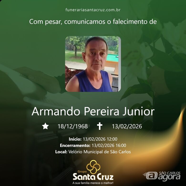 Grupo Santa Cruz informa notas de falecimento e convite de missa -