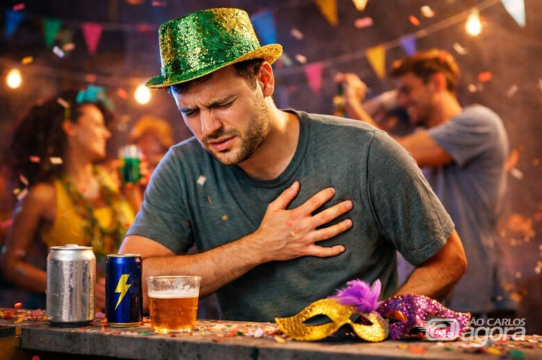 Cardiologista da Hapvida alerta para o consumo excessivo de álcool, energéticos, cafeína, noites mal dormidas e desidratação durante a folia (Crédito: Divulgação) - 