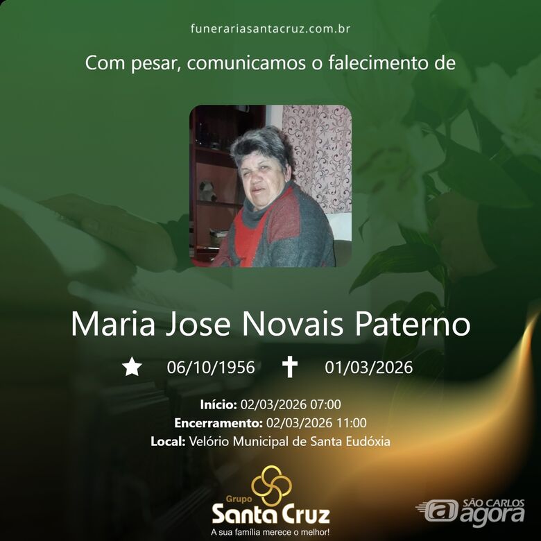 Grupo Santa Cruz informa notas de falecimento - 