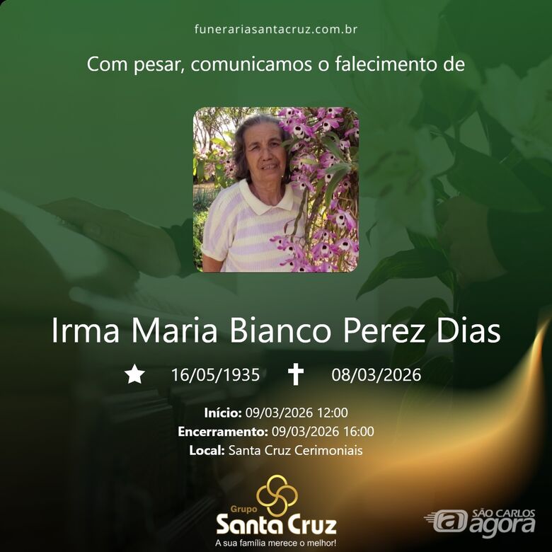 Grupo Santa Cruz informa notas de falecimento - 