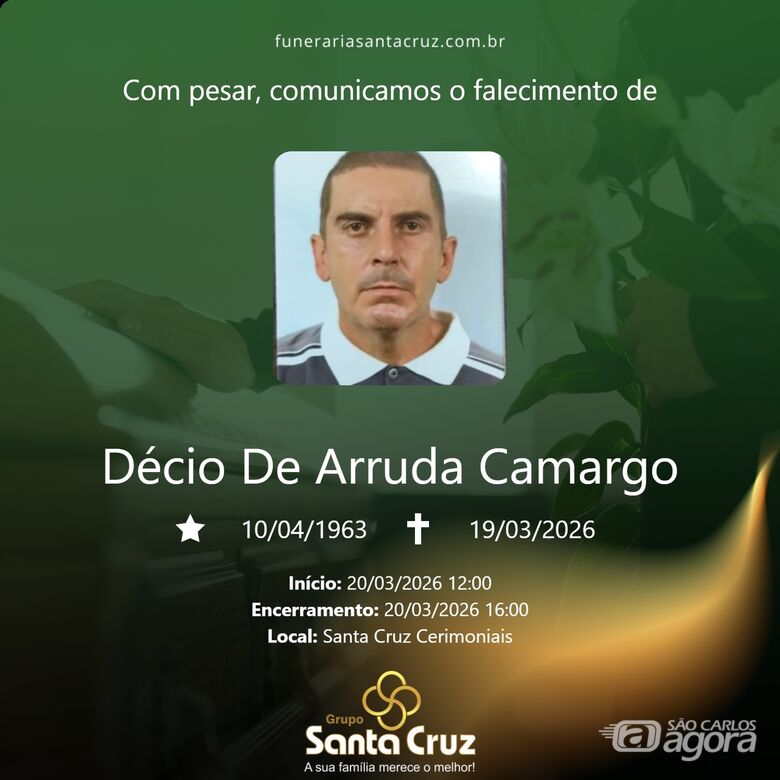 Grupo Santa Cruz informa notas de falecimento -