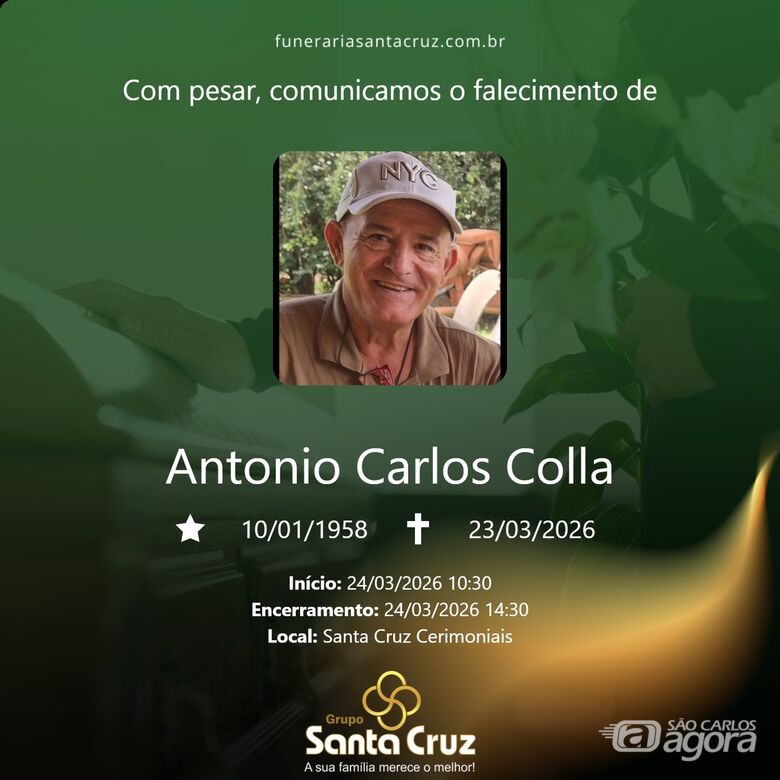 Grupo Santa Cruz informa notas de falecimento e convite de missa - 