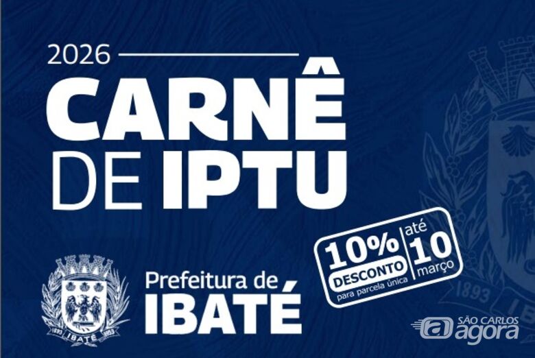 Primeira parcela do IPTU 2026 de Ibaté e cota única com desconto vencem nesta terça-feira - 