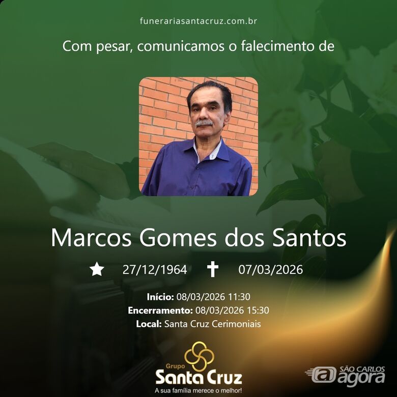 Grupo Santa Cruz informa notas de falecimento e convite de missa -