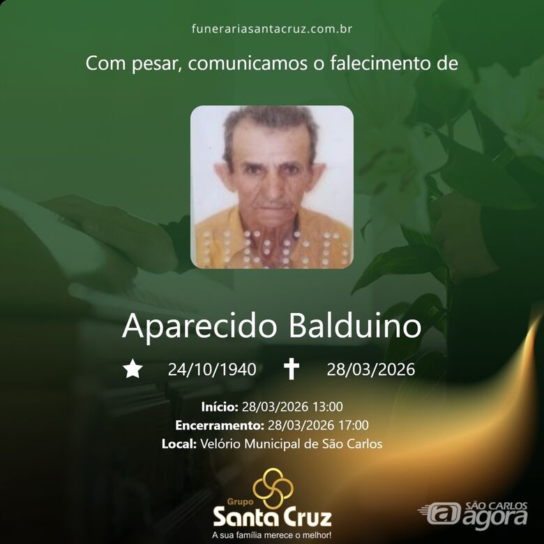 Grupo Santa Cruz informa nota de falecimento e convites de missa -