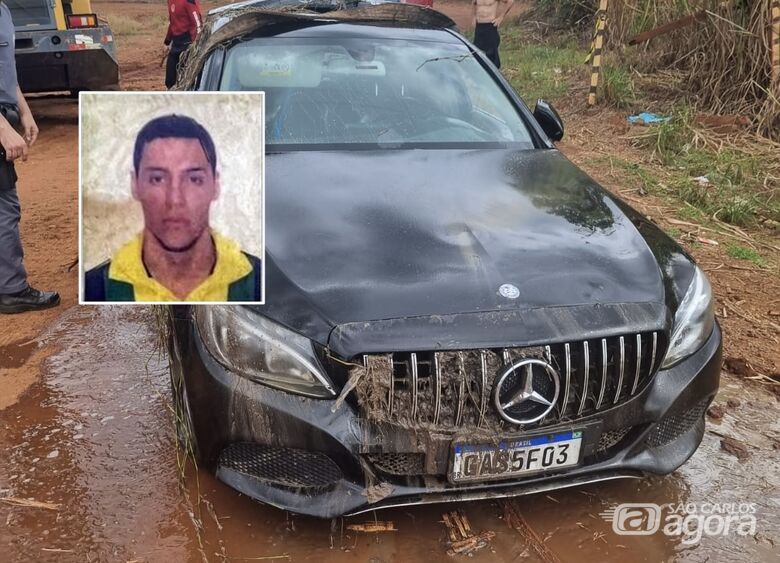 Mercedes-Benz do empresário foi encontrada em uma lagoa na cidade de Ibaté - Crédito: Lourival Izaque/arquivo