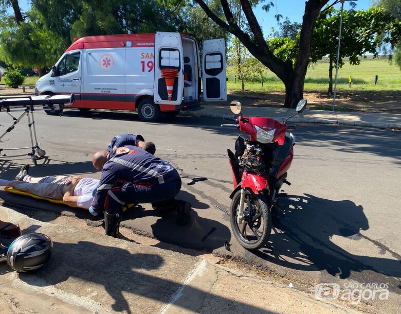 Motociclista fica ferido após acidente no Cidade Aracy - Crédito: Foto: SCA