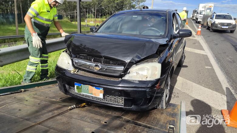 Colisão traseira é registrada na Washington Luís em São Carlos - Crédito: SCA